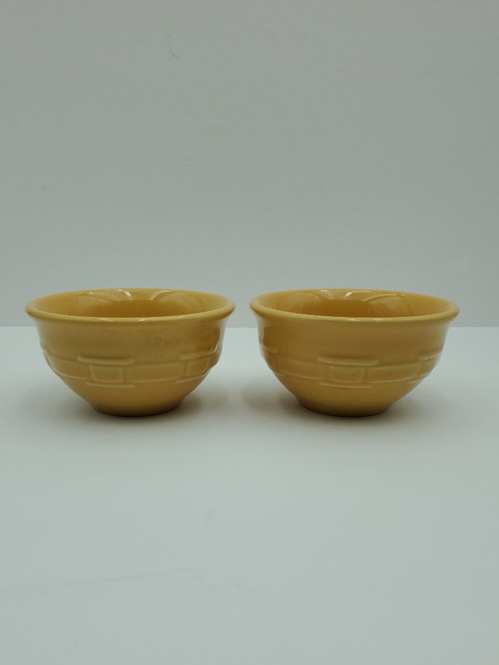 Longaberger Woven Traditions Butternut Dessert Bowls Fruit Sauce Dip Bowls